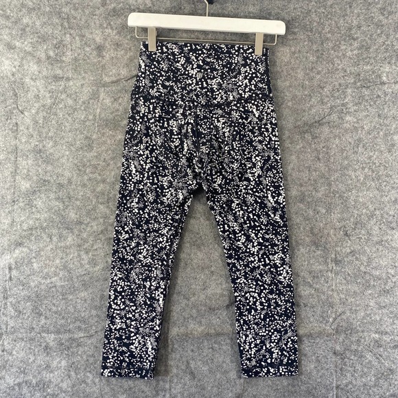 Lululemon Align Crop 4 Small Black High Rise Printed 21" Nulu Athletic Workout - Picture 3 of 13